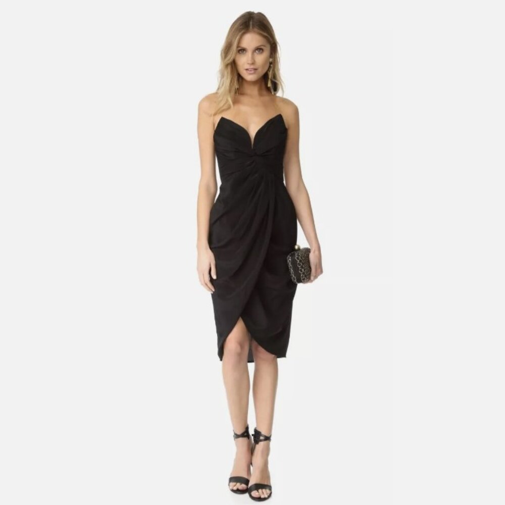 Zimmermann Silk Petal Twist Dress Black sz1